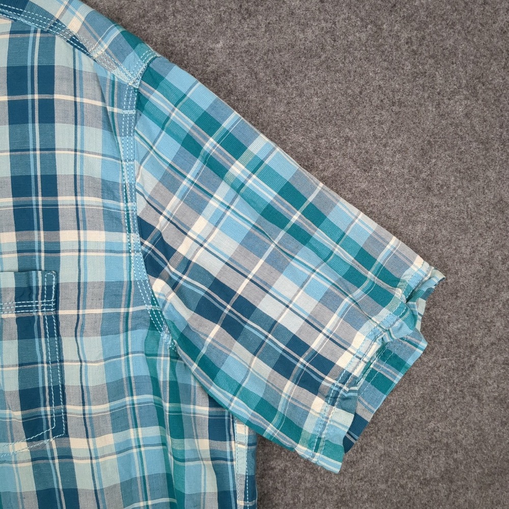 LL Bean Traditional Fit Short Sleeve Plaid Shirt Men‎ L-Reg Cotton Linen Tencel - Picture 4 of 12